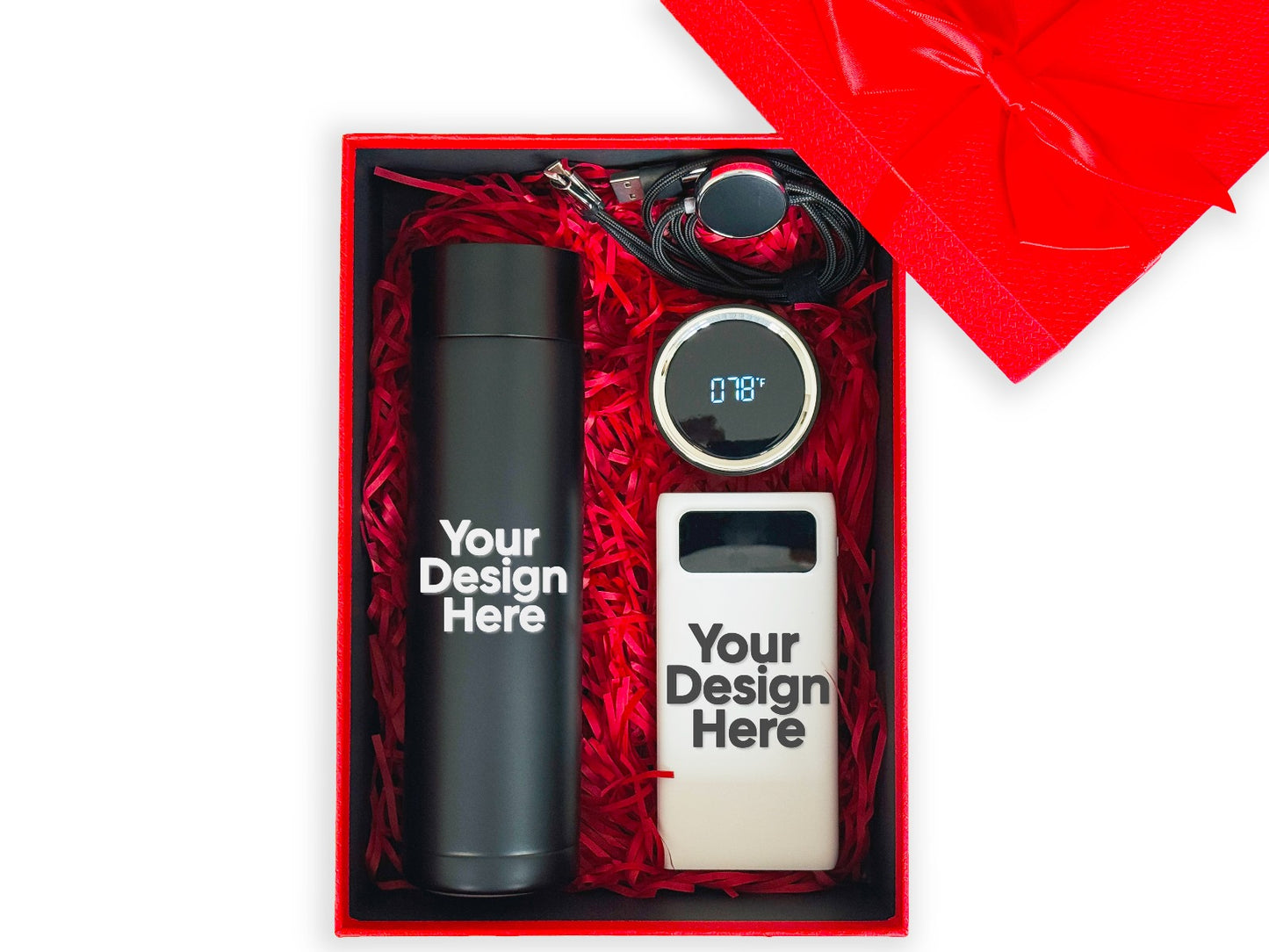 Custom Corporate Gift Set β Water Bottle, Power Bank & Charging Cable