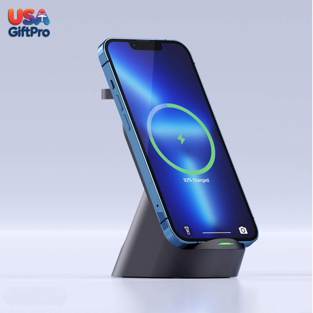 Customizable 15W 3-in-1 Wireless Charging Dock – Laser Engraved, Vertical & Horizontal Compatible